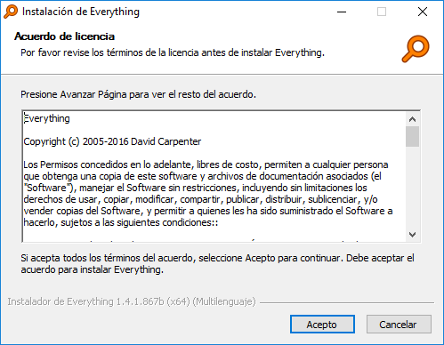 Acuerdo de Licencia de Instalación de Everything